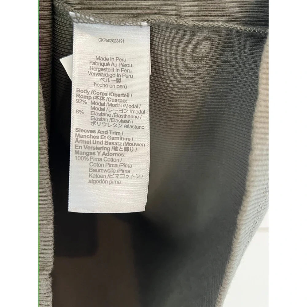 Madewell Olive Green Ribbed Puff Sleeve Henley Top Medium Cottagecore fairycore